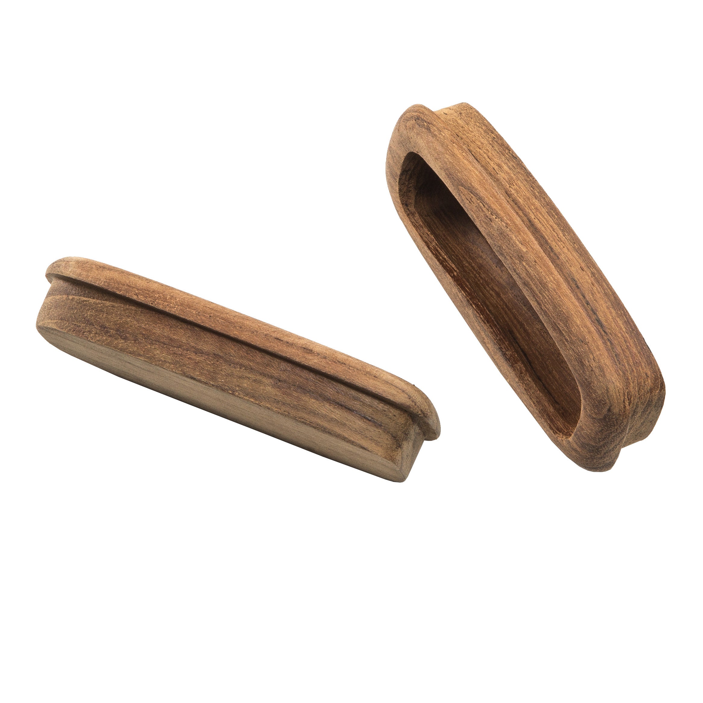 Set of Two Brown Teak Wood Drawer Pull Knobs-3