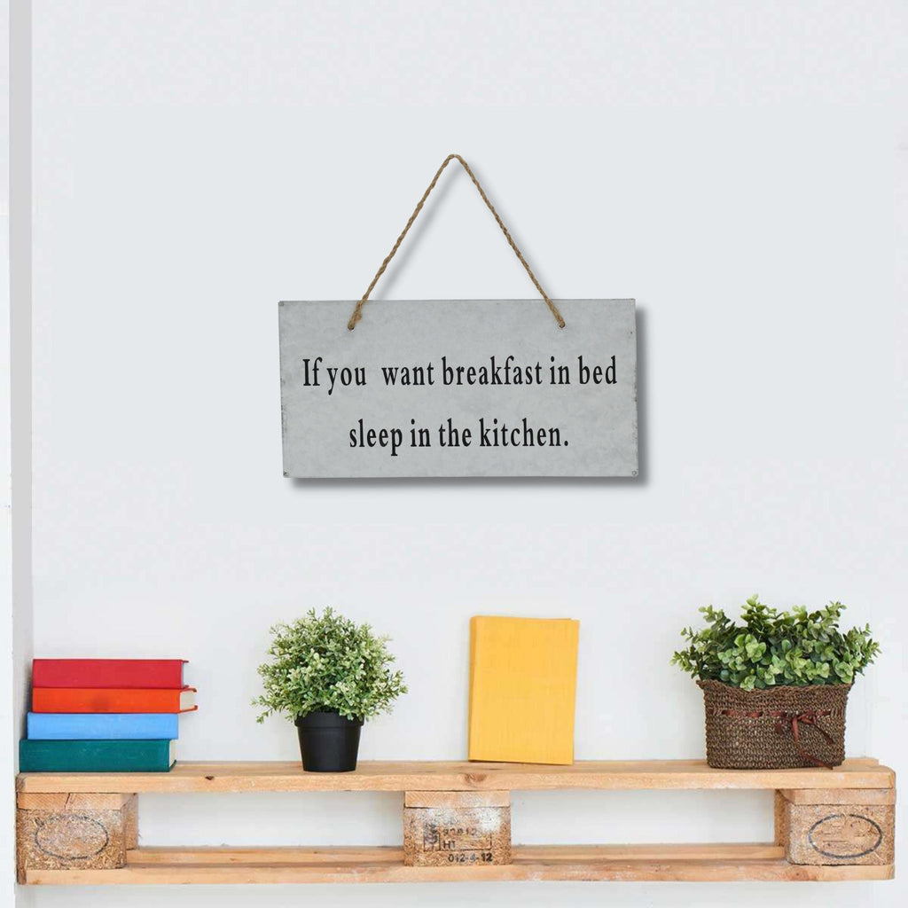 6" X 12" Gray Handcrafted Breakfast In Bed Galvanized Metal Wall Decor-6