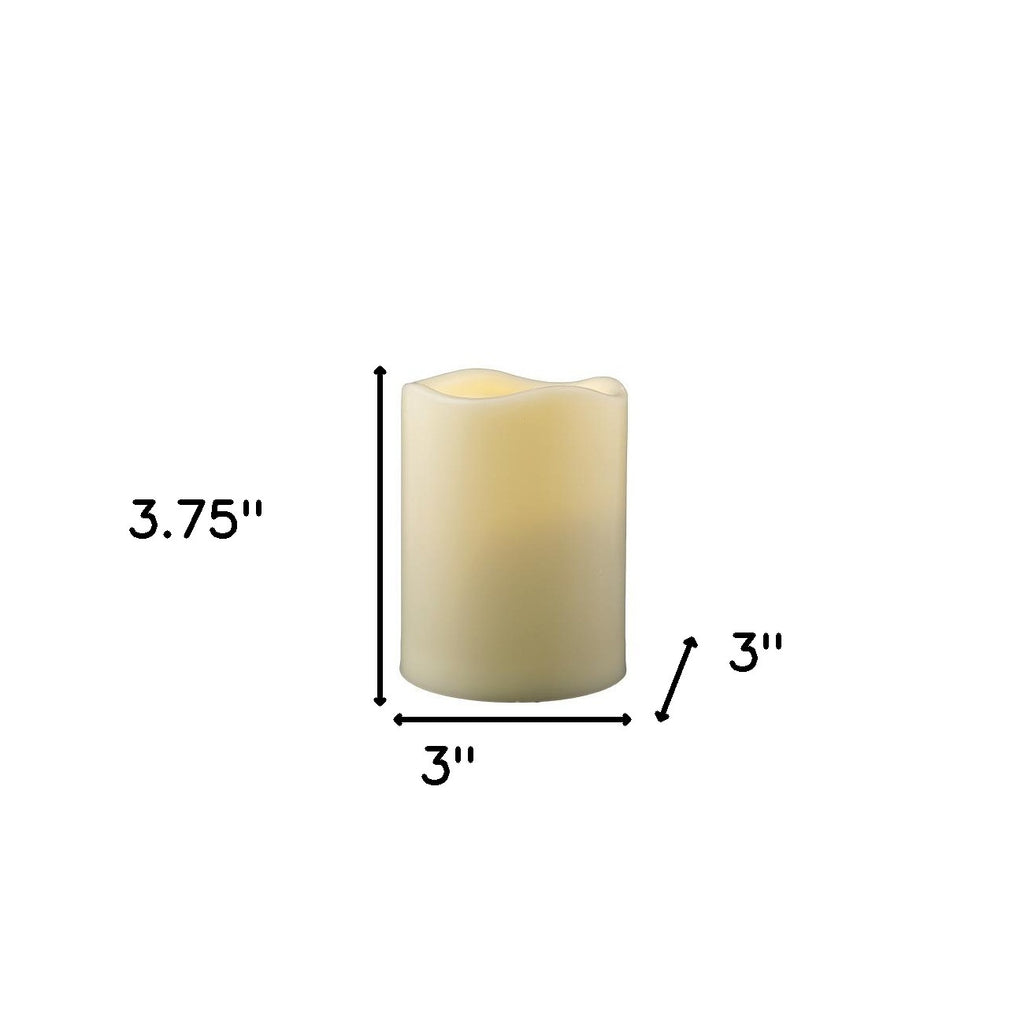 4" Ivory Flameless Indoor Outdoor Pillar Candle-5