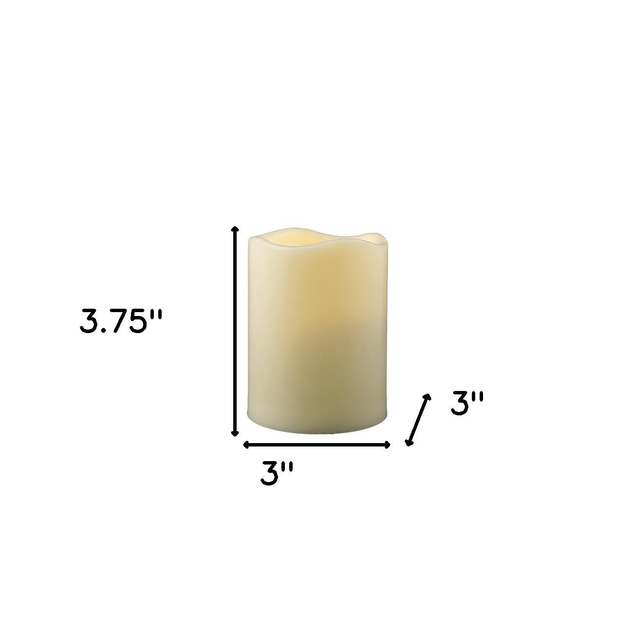 4" Ivory Flameless Indoor Outdoor Pillar Candle-5