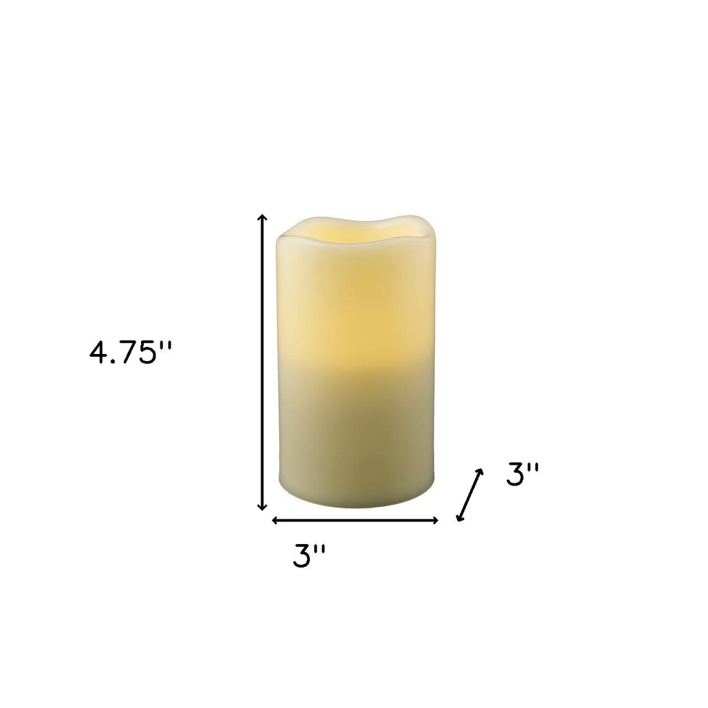 5" Ivory Flameless Indoor Outdoor Pillar Candle-5
