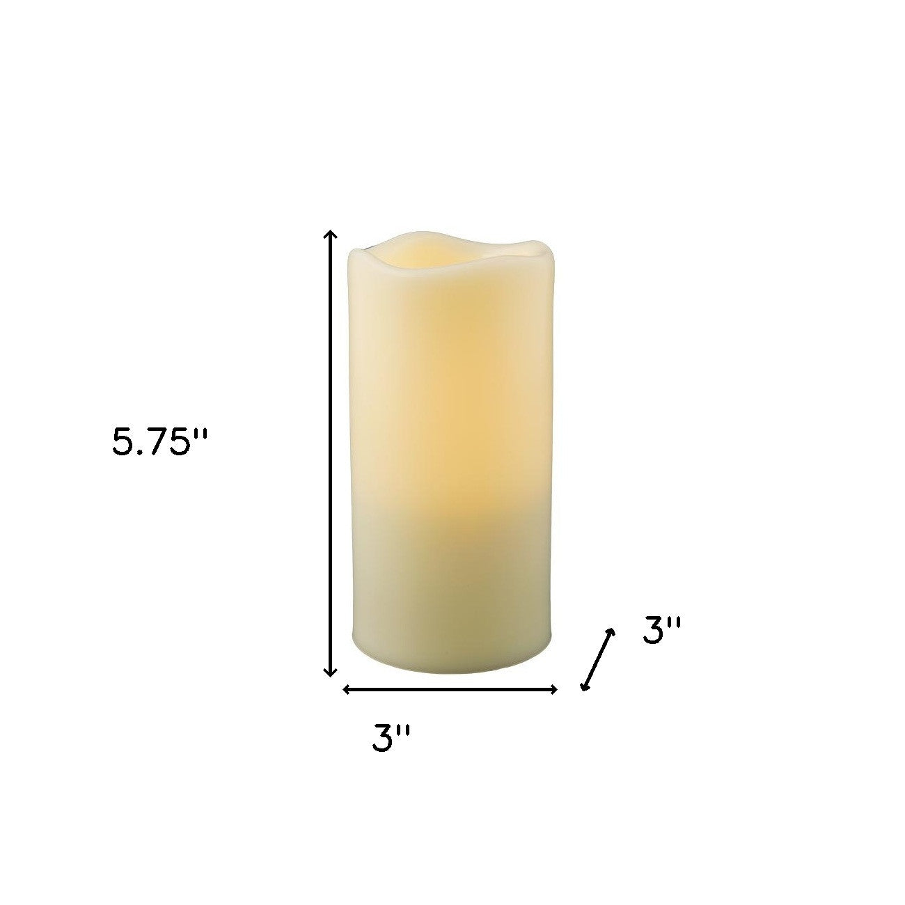 6" Ivory Flameless Indoor Outdoor Pillar Candle-5