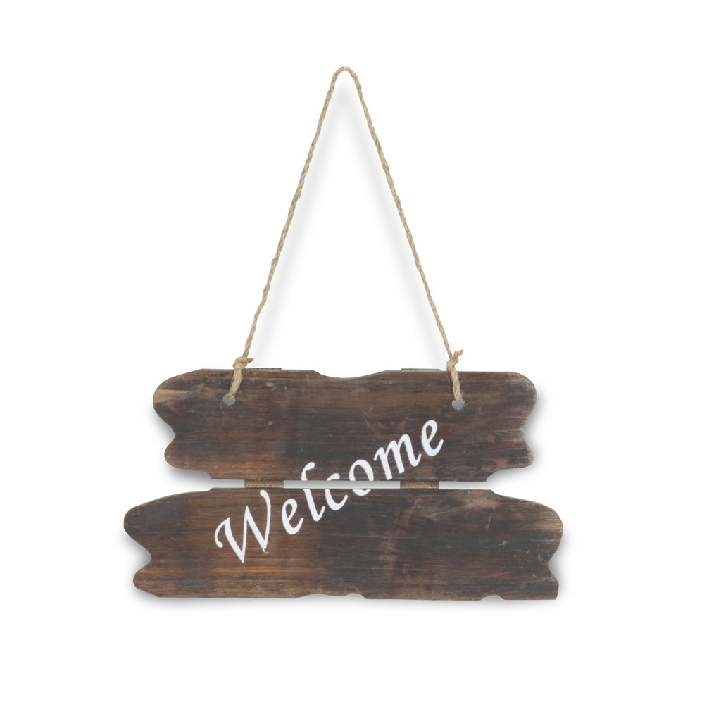 6" X 12" Brown Welcome Wood Wall Decor-1