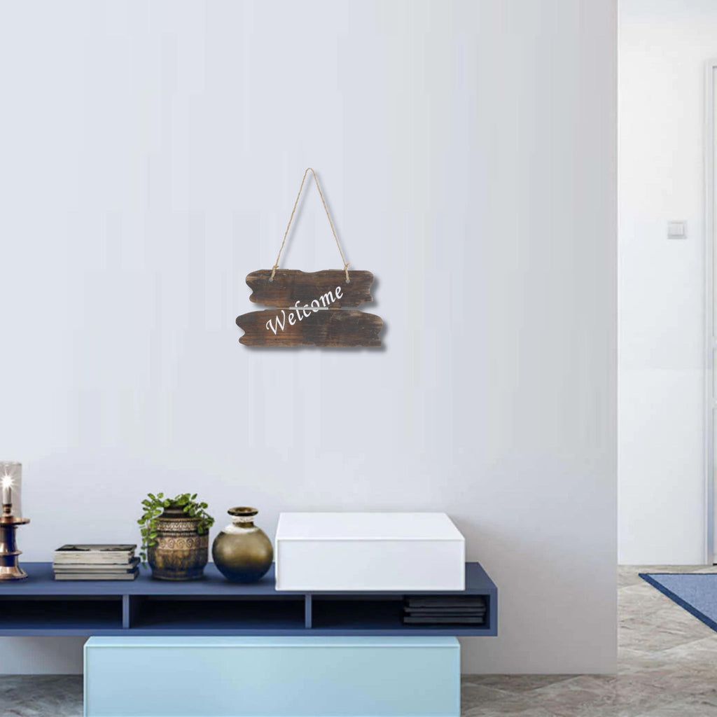 6" X 12" Brown Welcome Wood Wall Decor-4