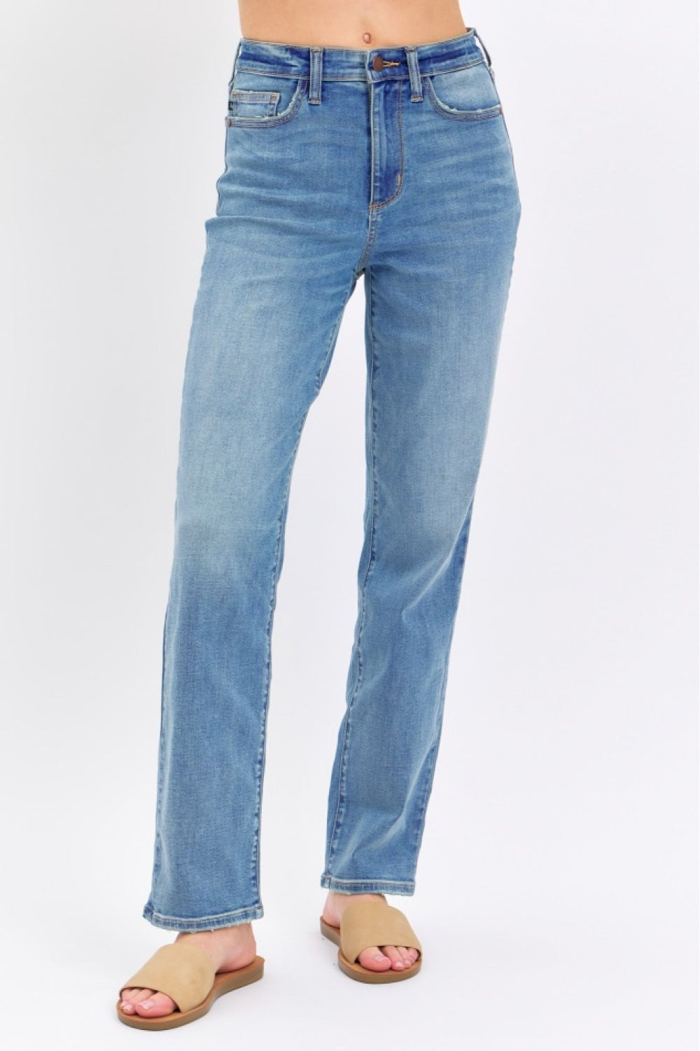 Judy Blue Full Size High Waist Straight Jeans-0
