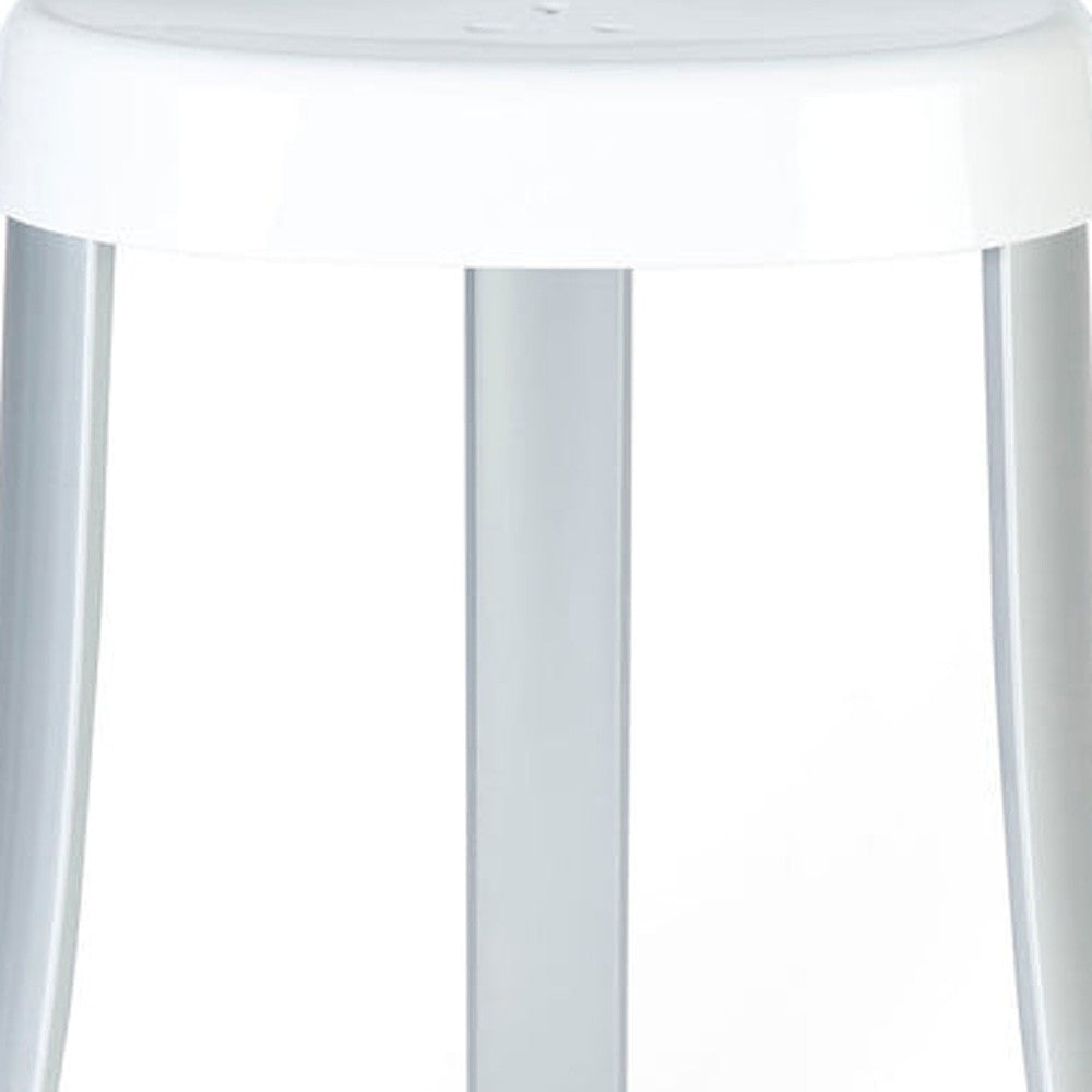 18"  White Aluminum And Heavy Duty Plastic Corner Shower Bench