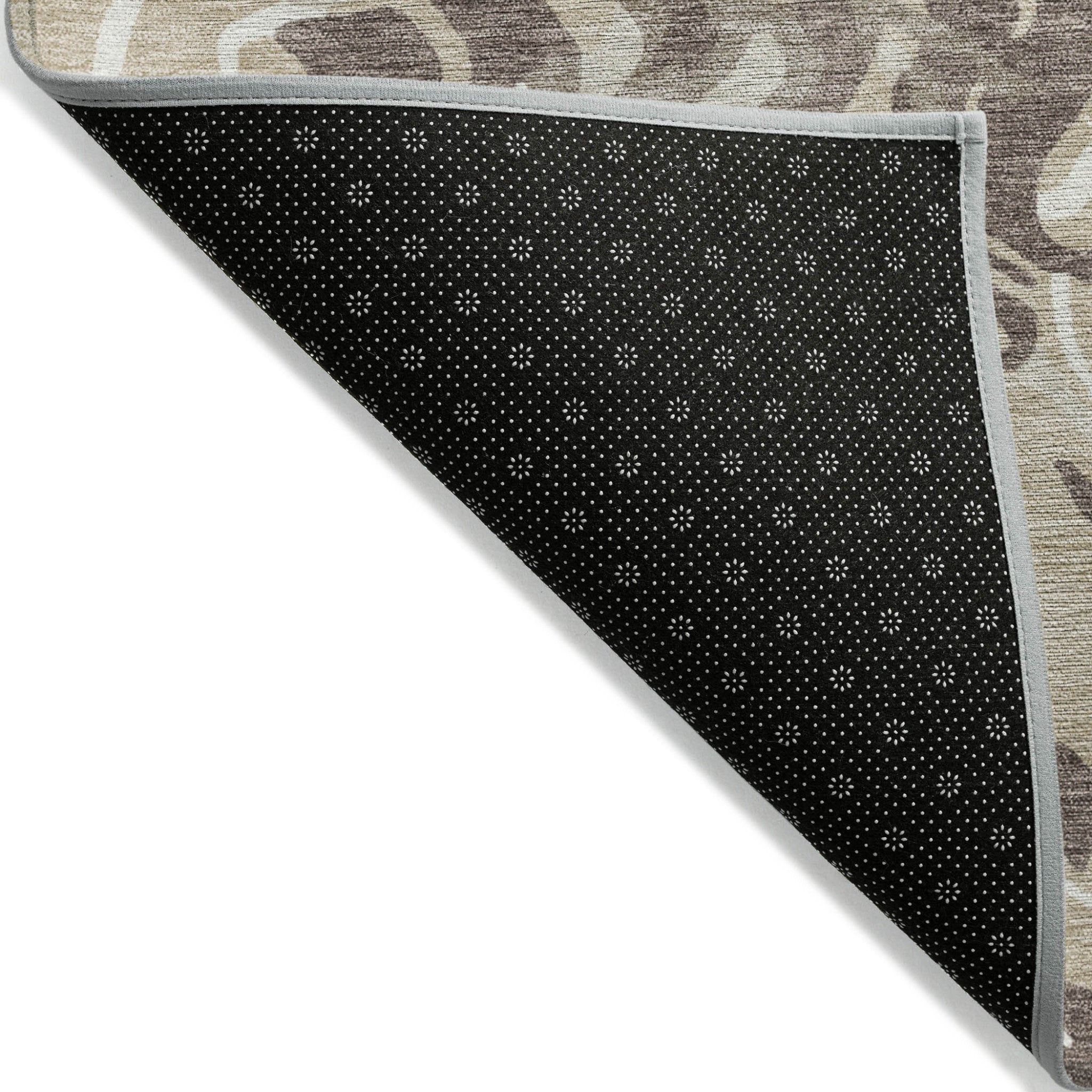 9' X 12' Beige Brown And Ivory Abstract Washable Indoor Outdoor Area Rug