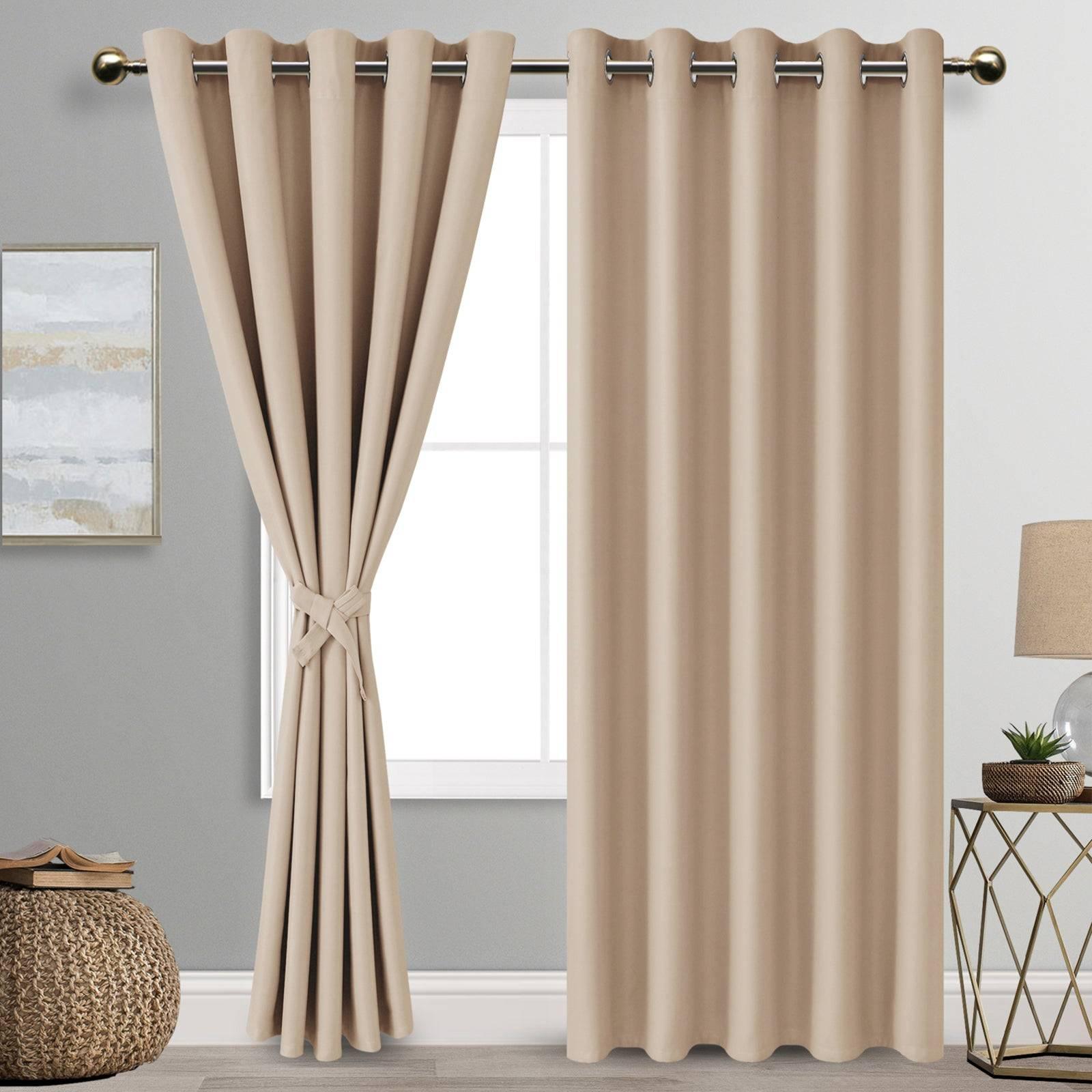 DWCN Blackout Curtains with Tiebacks, Set of 2 Panels