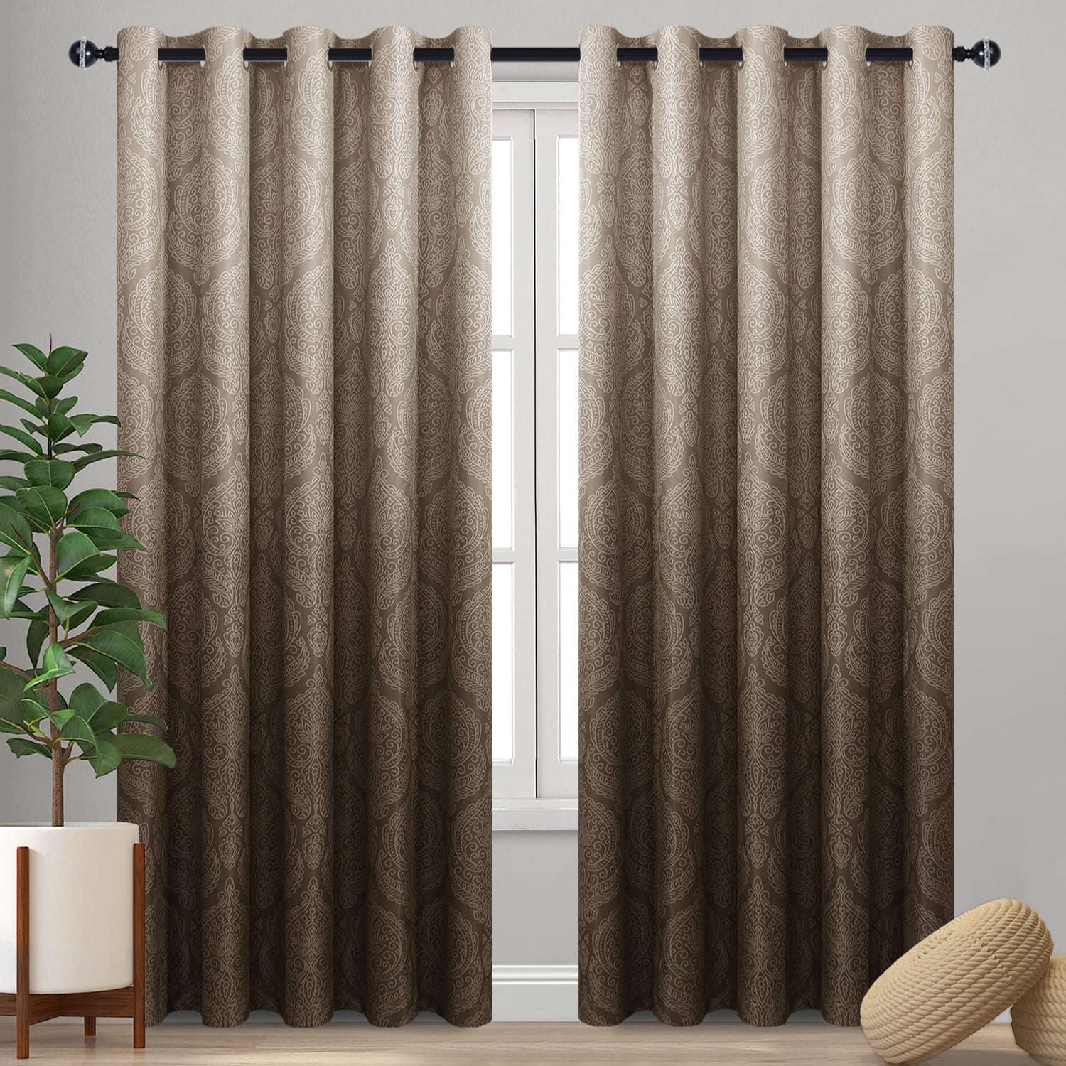 DWCN Ombre Blackout Curtains, Set of 2 Panels