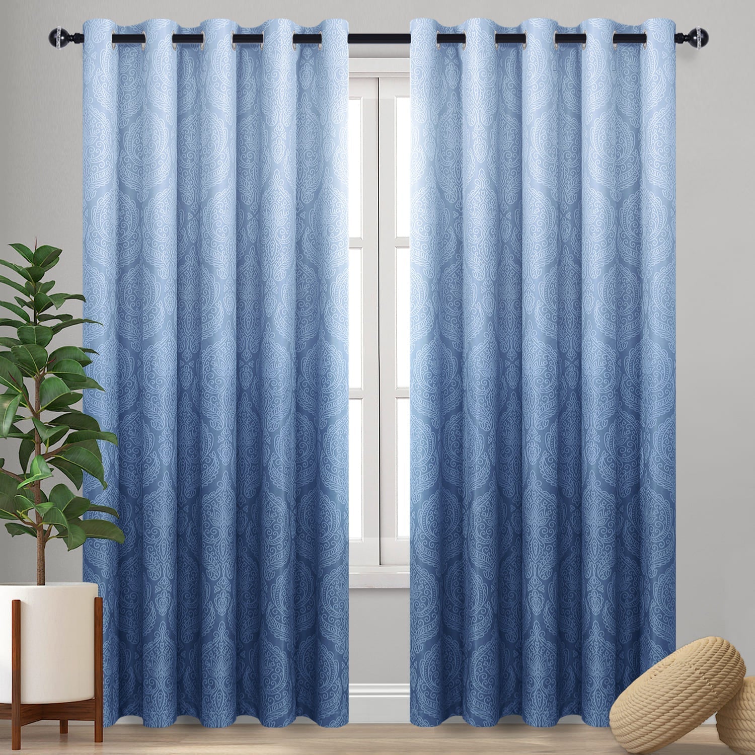 DWCN Ombre Blackout Curtains, Set of 2 Panels