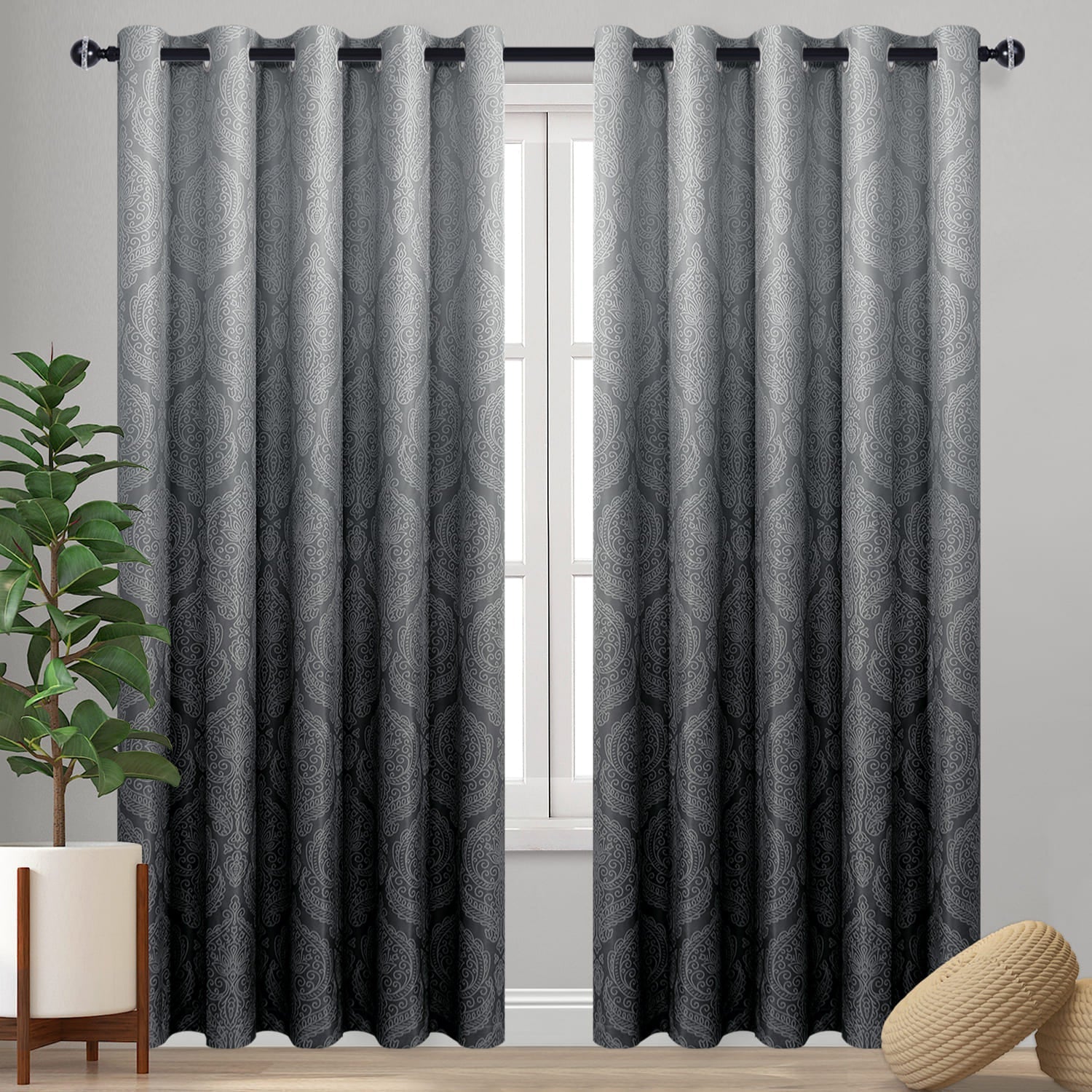DWCN Ombre Blackout Curtains, Set of 2 Panels