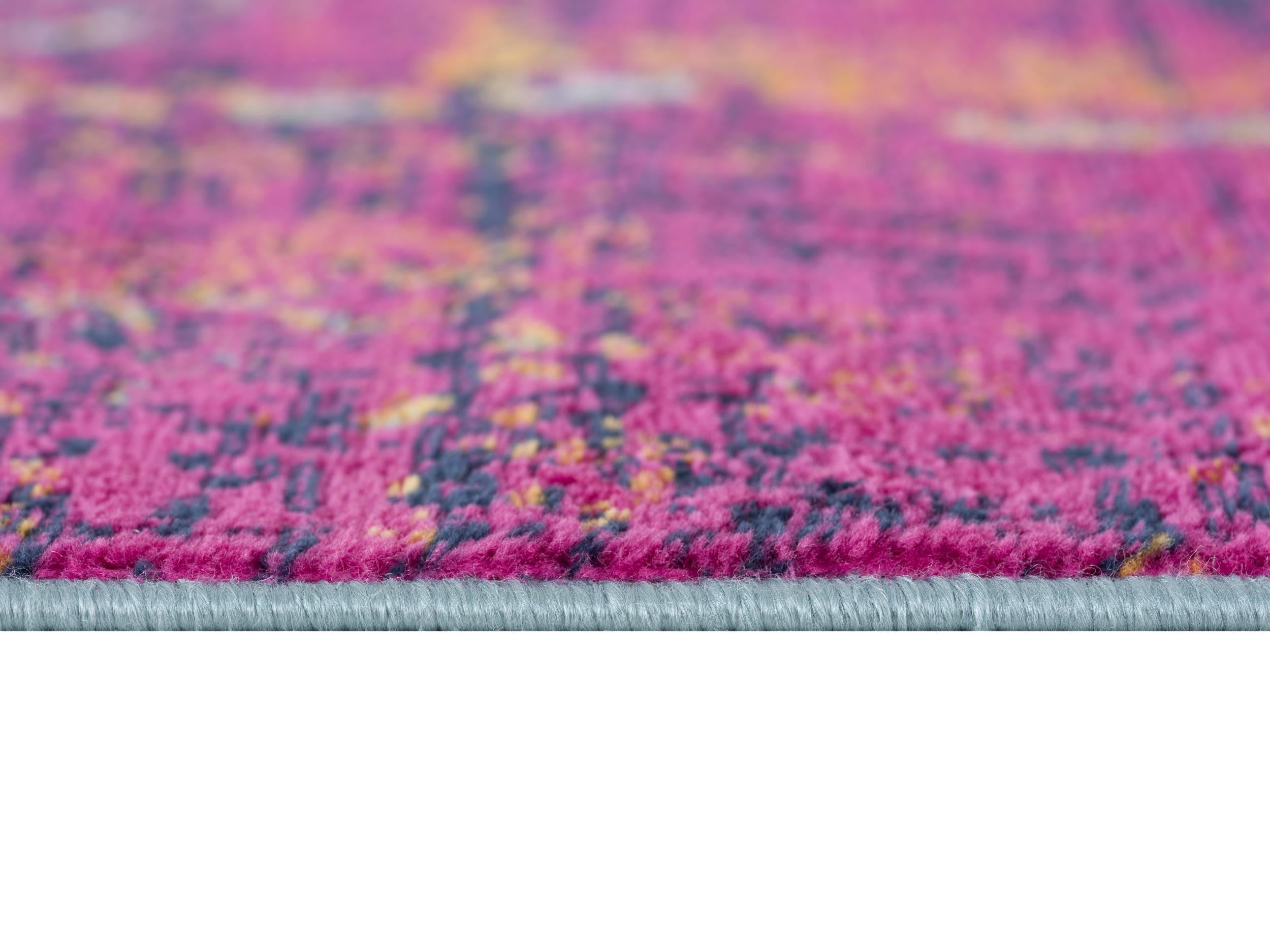 2' X 2' Pink Blue And Orange Abstract Square Rug