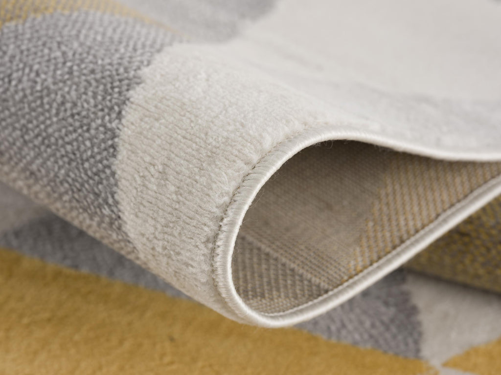 2' X 2' Beige Gray And Yellow Geometric Square Rug