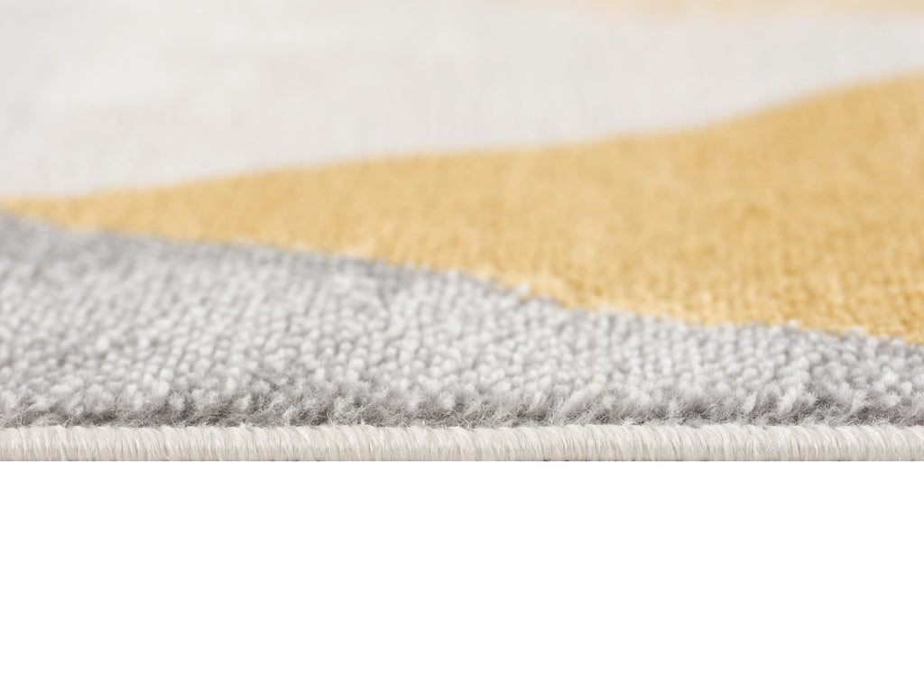 2' X 2' Beige Gray And Yellow Geometric Square Rug