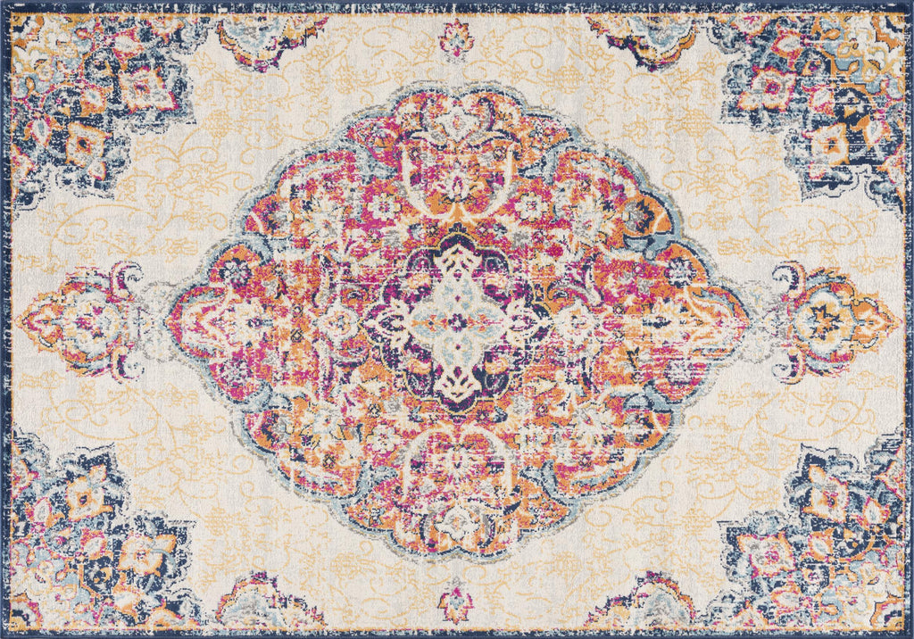 2' X 2' Blue Pink And Beige Oriental Square Rug