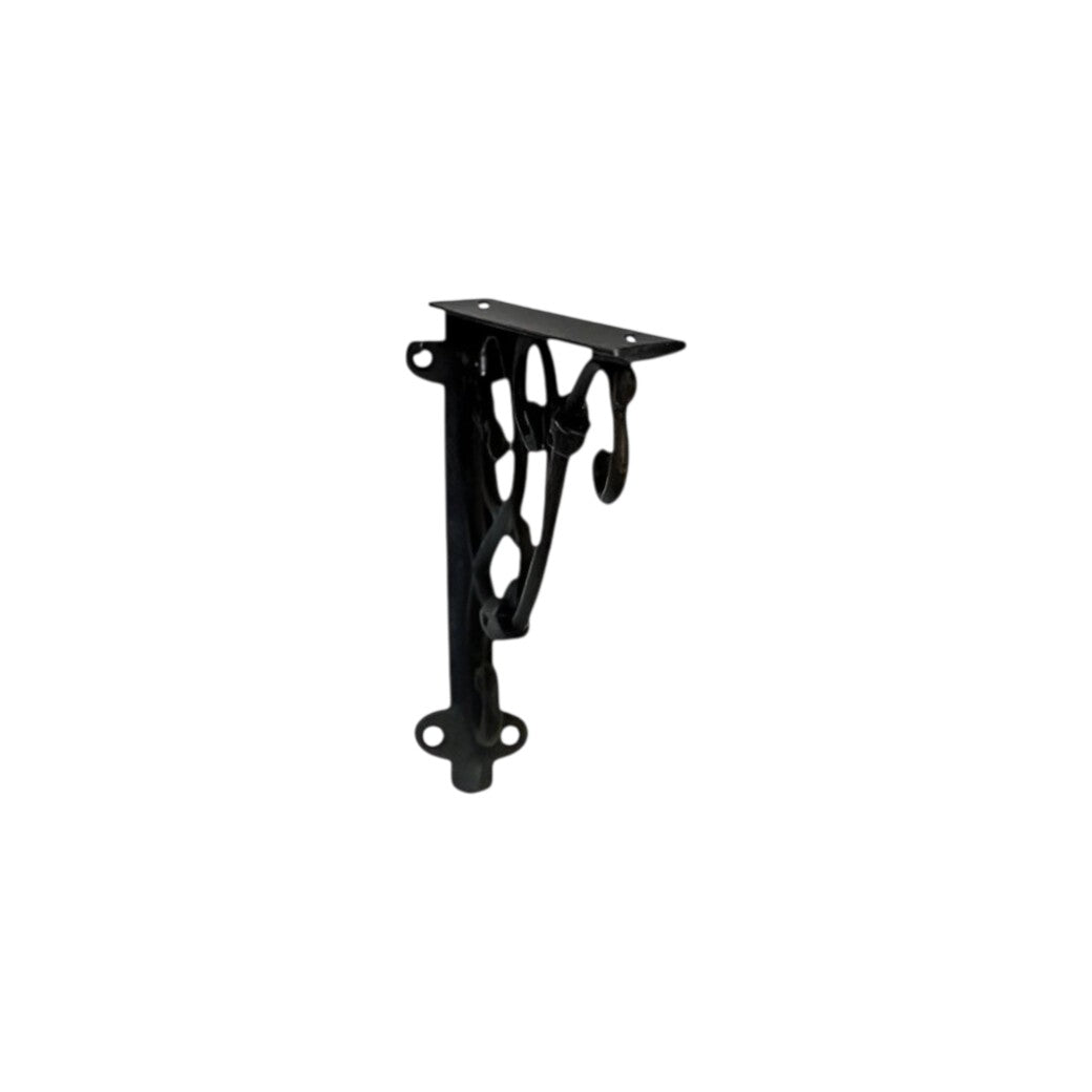 8" Set Of Two Black Metal Wall Mounted Shelf Brackets-1
