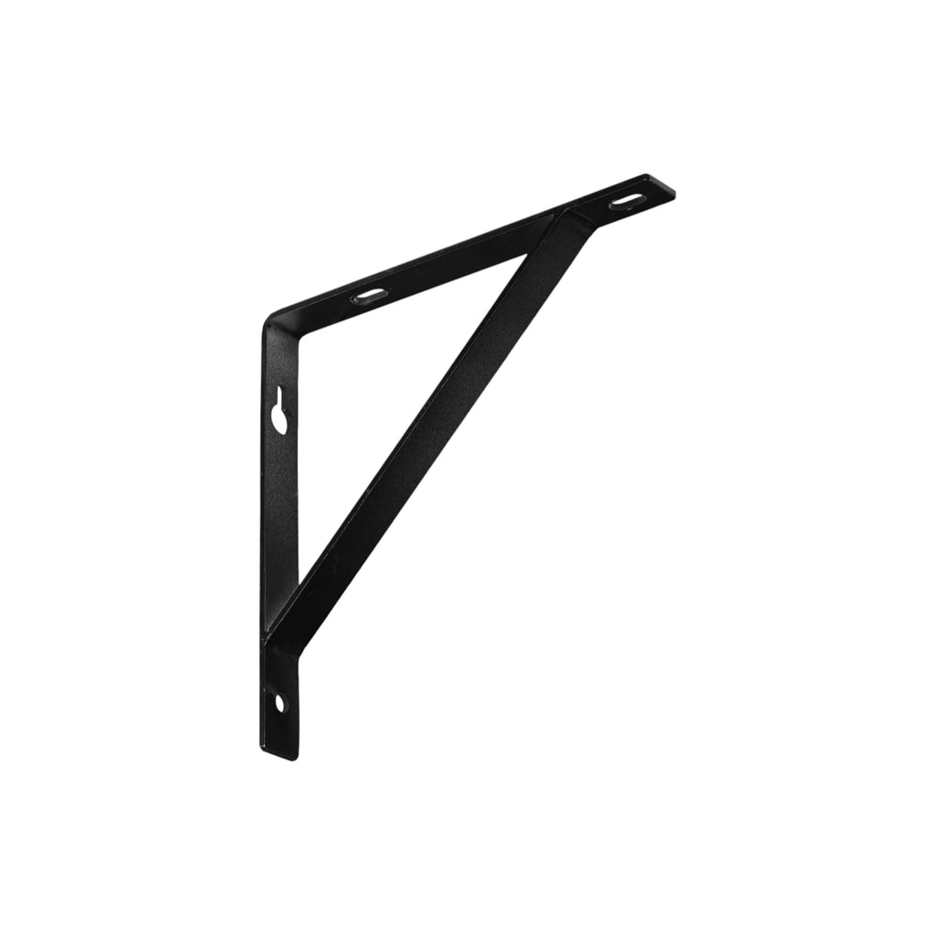 7" Set Of Two Black Metal Wall Mounted Shelf Brackets-2