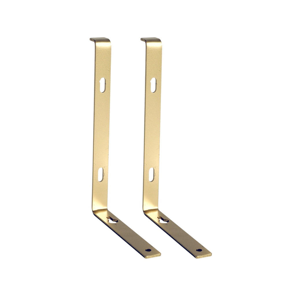 7" Set Of Two Gold Metal Wall Mounted Shelf Brackets-3