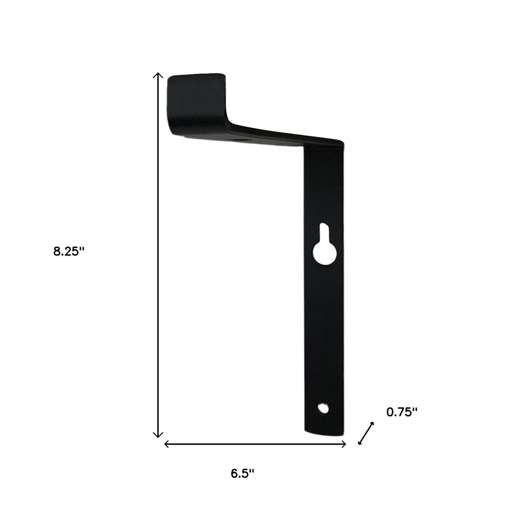 7" Set Of Two Black Metal Wall Mounted Shelf Brackets-3