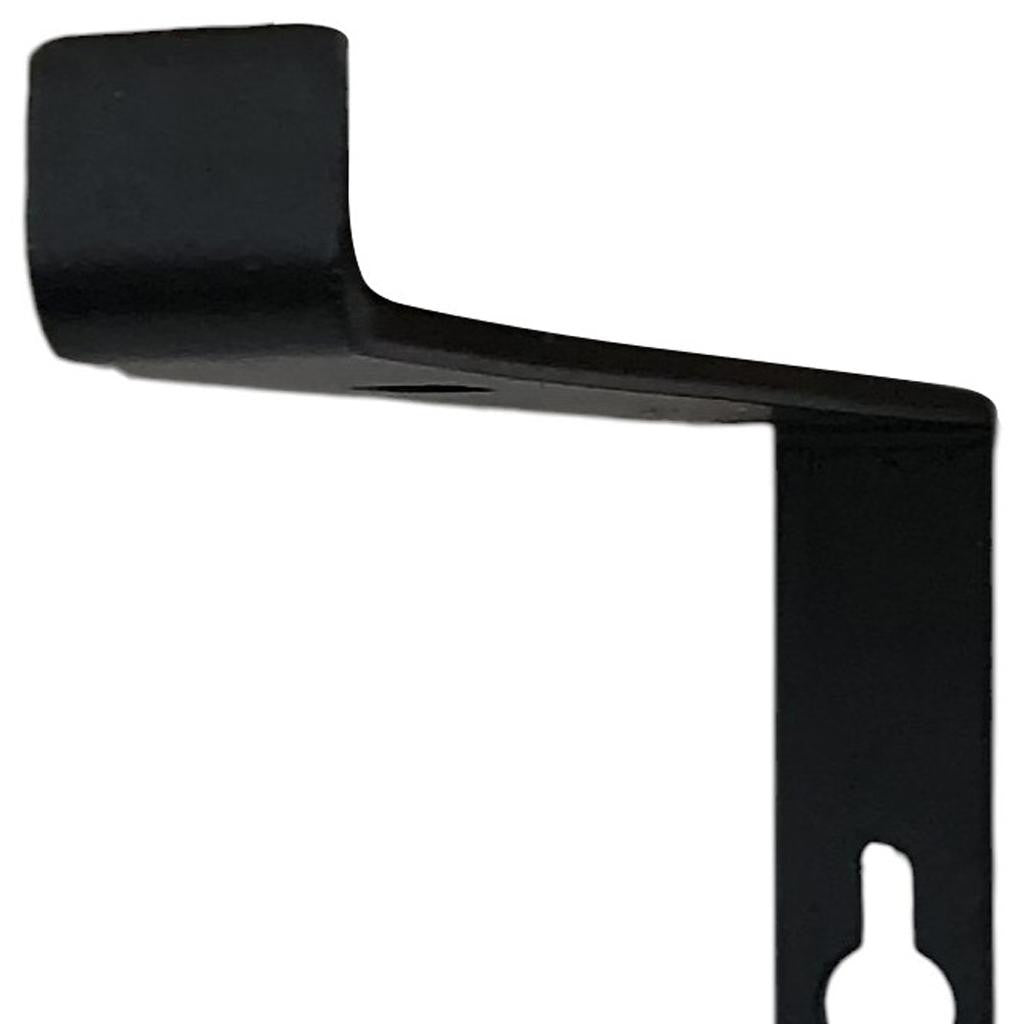 7" Set Of Two Black Metal Wall Mounted Shelf Brackets-7