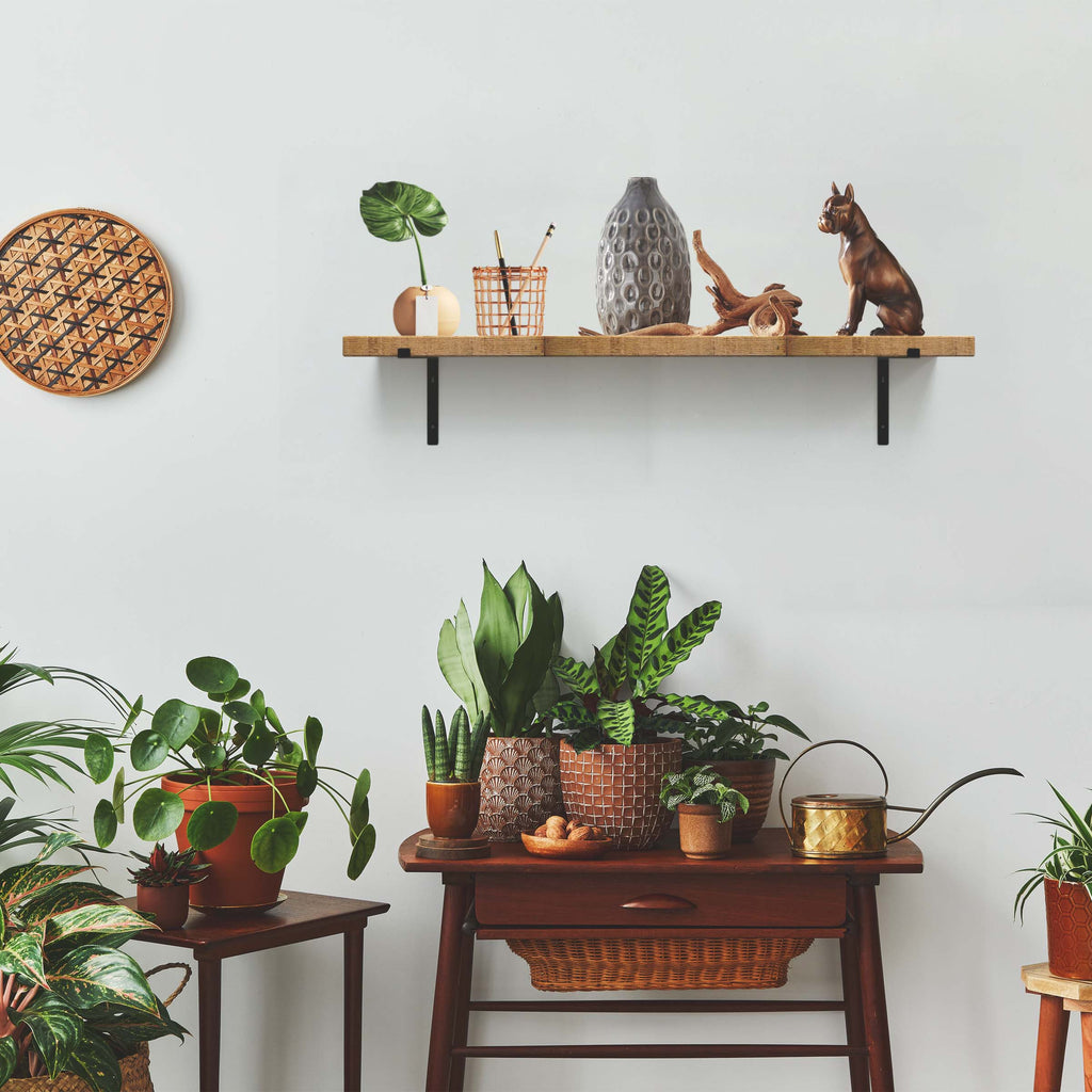 7" Set Of Two Black Metal Wall Mounted Shelf Brackets-2