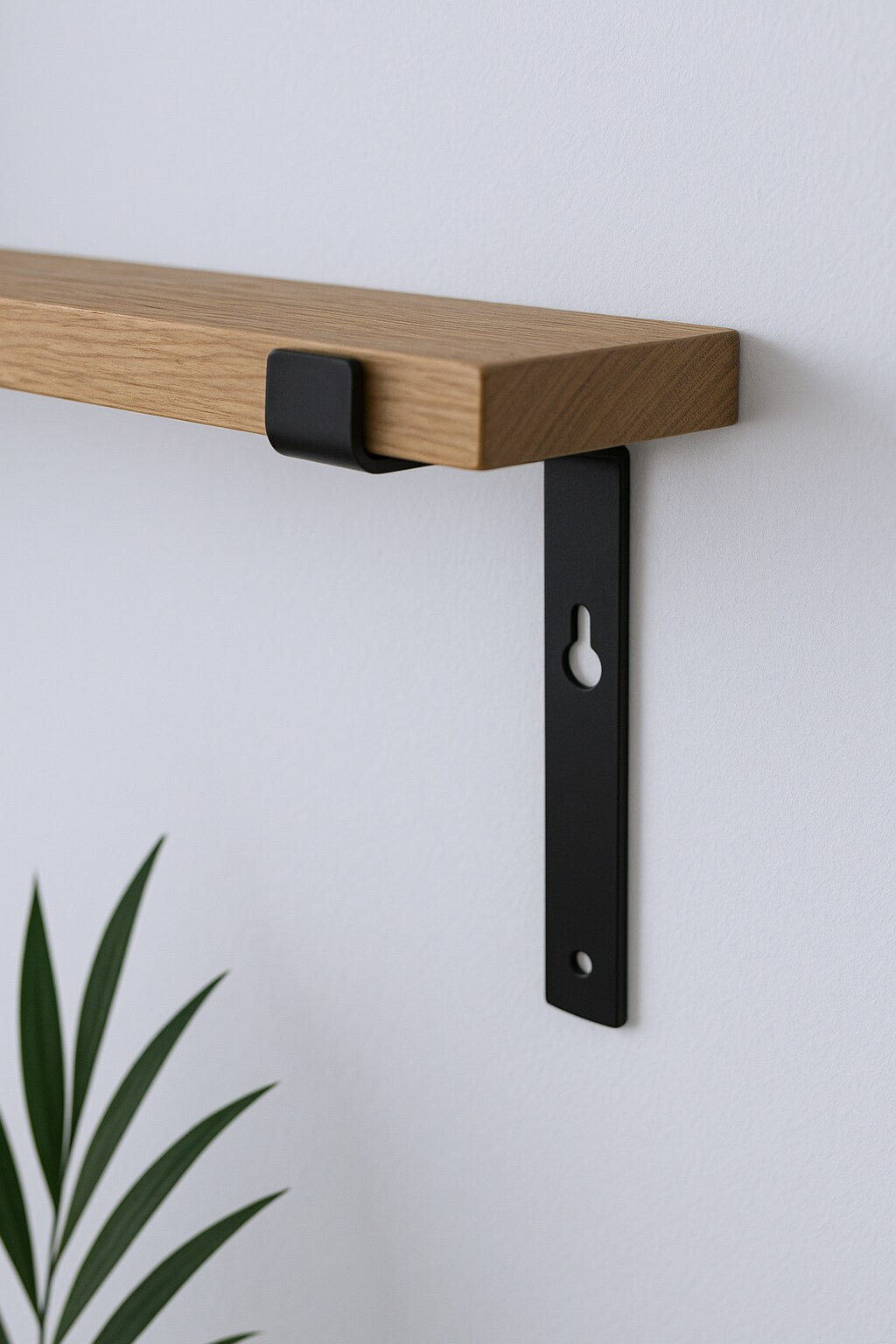 7" Set Of Two Black Metal Wall Mounted Shelf Brackets-0