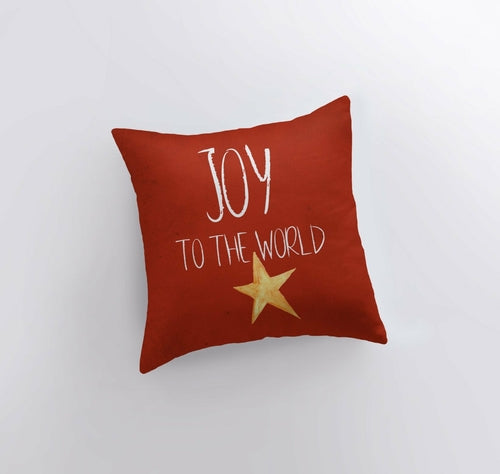 Joy to the World | Red Throw Pillow | Home Decor | Christmas Pillow