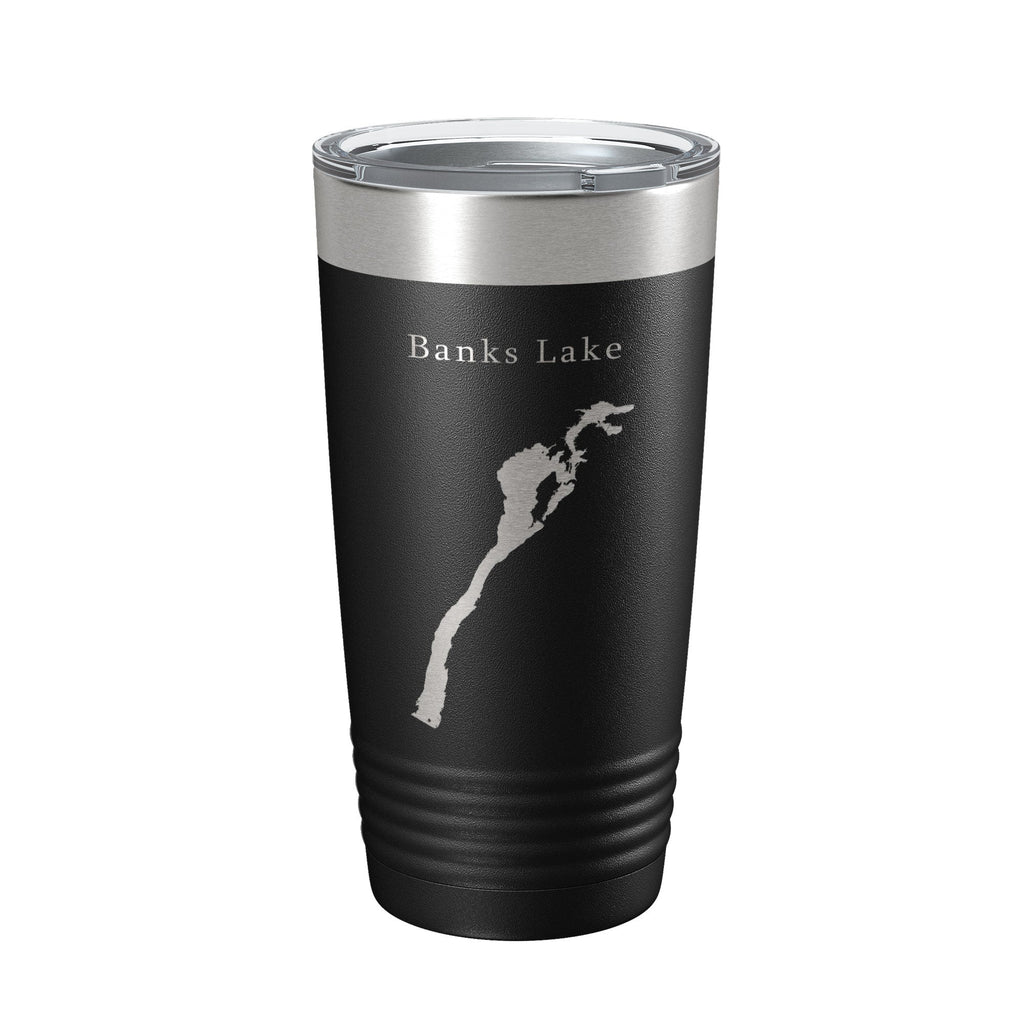 Banks Lake Map Tumbler Travel Mug Insulated Laser Engraved Coffee Cup Washington 20 oz