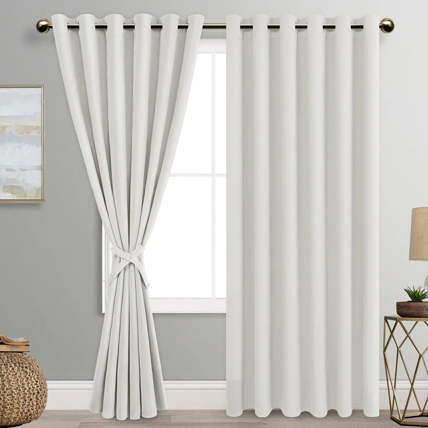 DWCN Blackout Curtains with Tiebacks, Set of 2 Panels