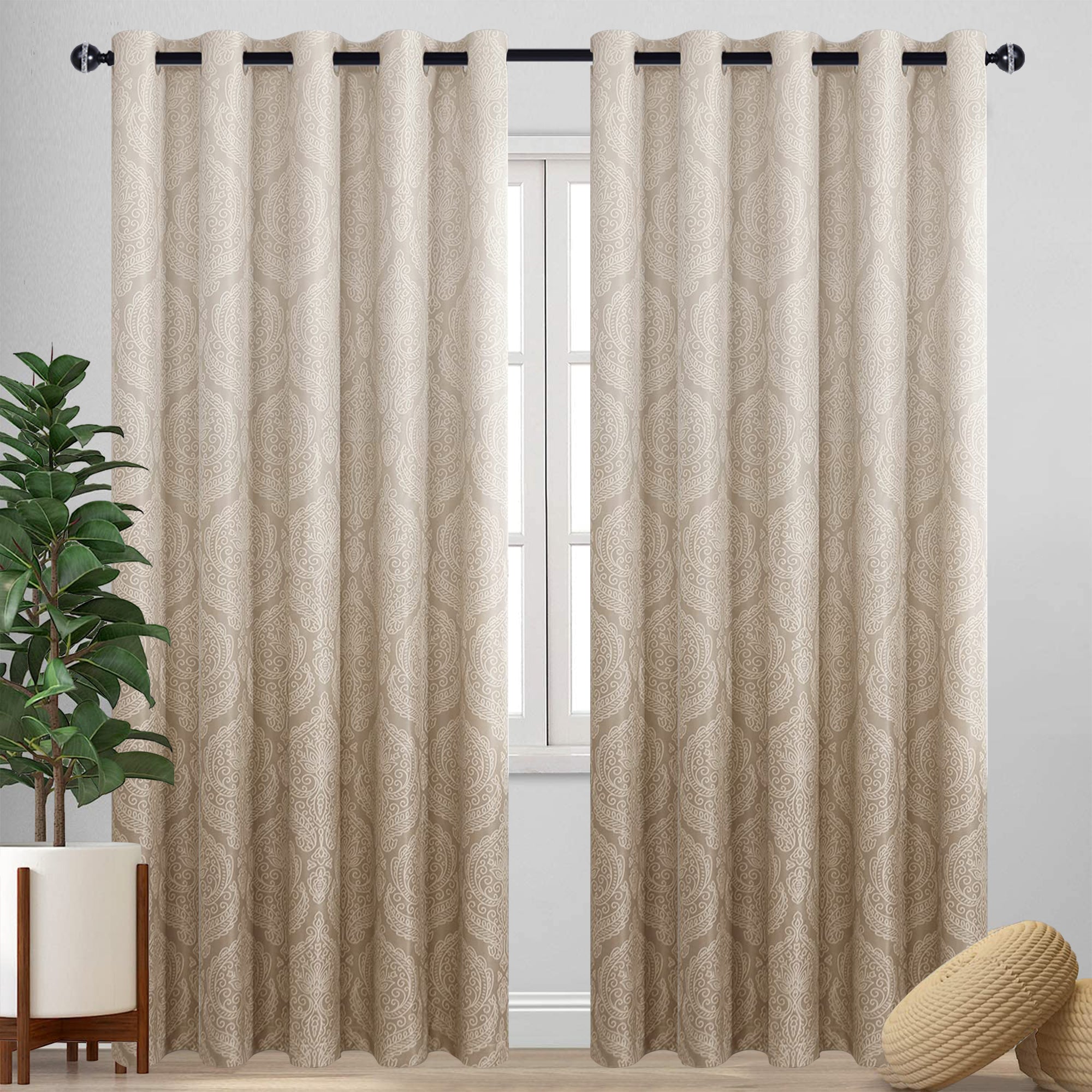 DWCN Ombre Blackout Curtains, Set of 2 Panels