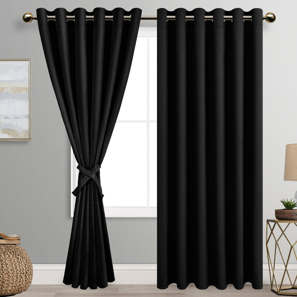 DWCN Blackout Curtains with Tiebacks, Set of 2 Panels