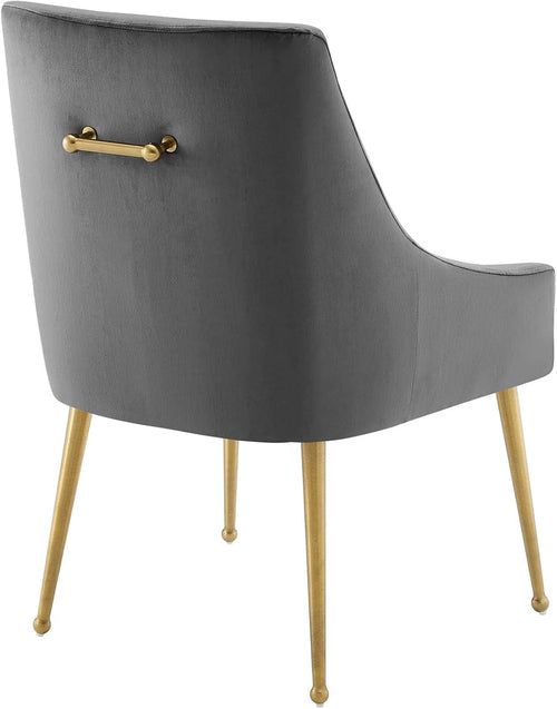 Discern Upholstered Performance Velvet Dining Chair, Gray