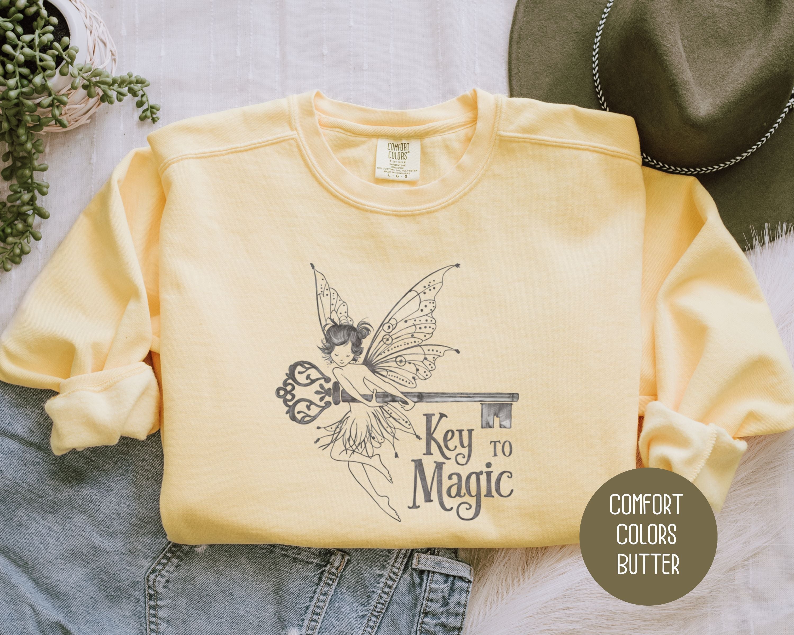 Fairy Key to Magic Comfort Colors Sweatshirt-0