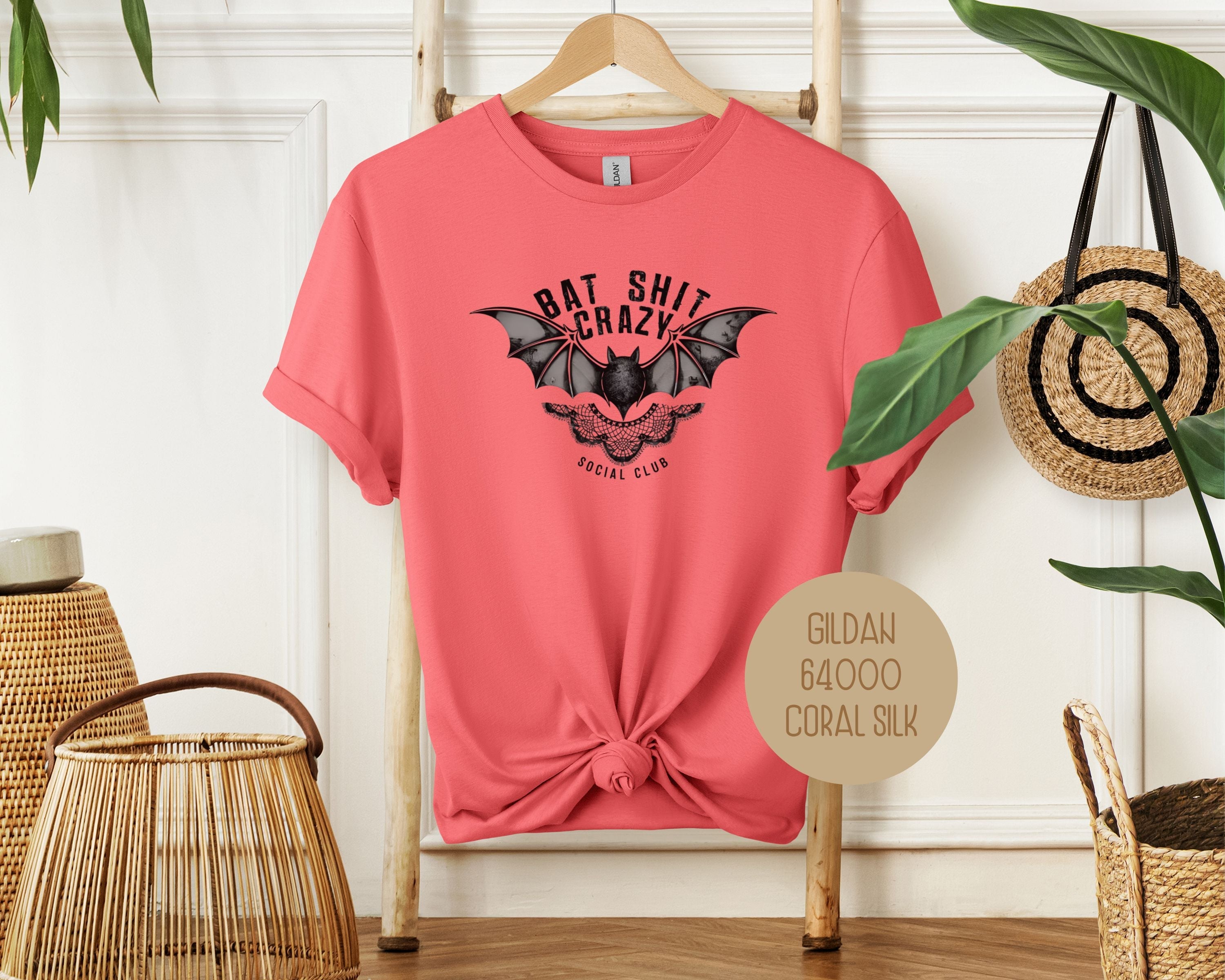 Bat Shit Crazy Social Club Retro Halloween Shirt-2