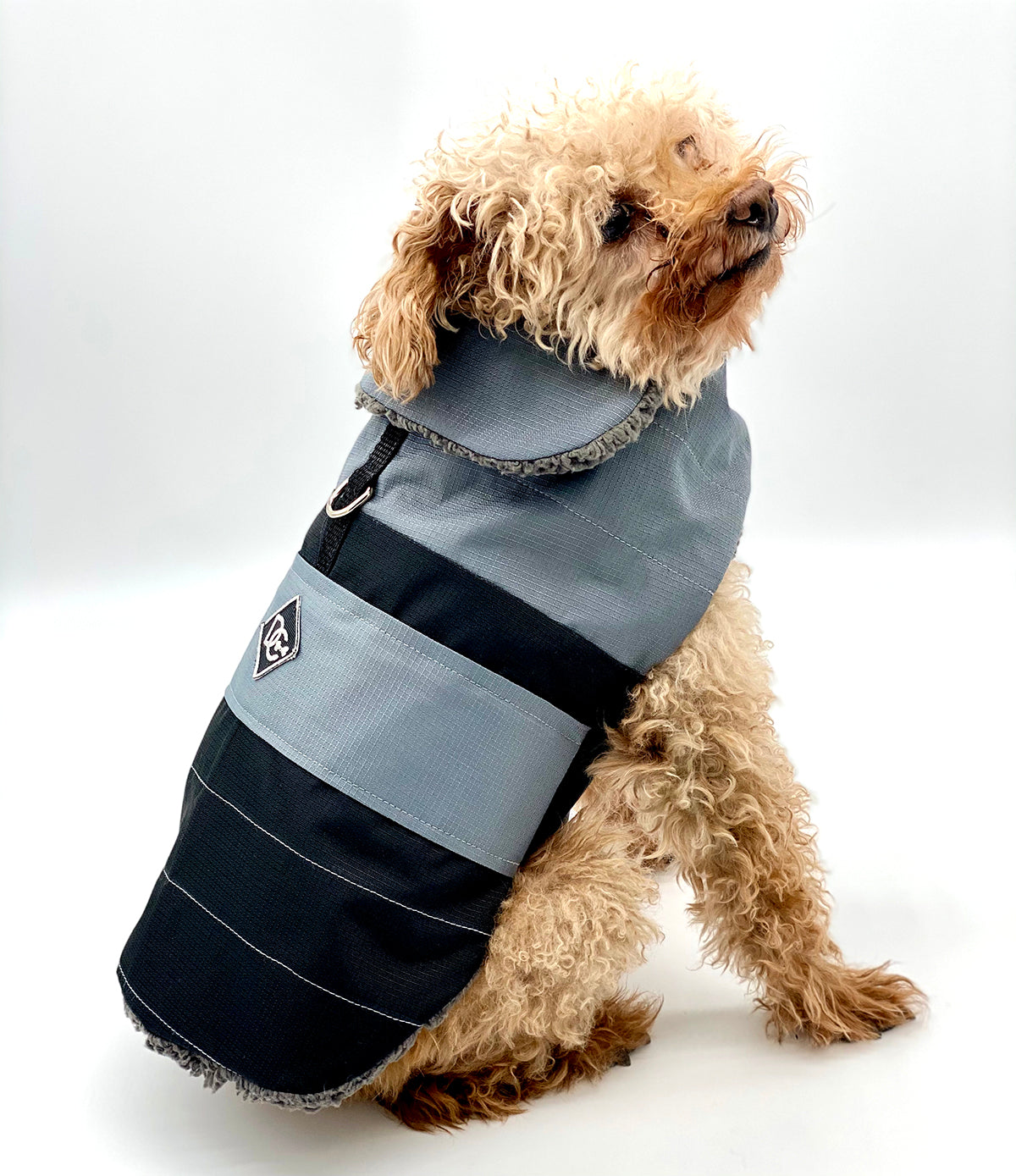 DoggieCoutureNY Water Resistant Gray & Black Coat