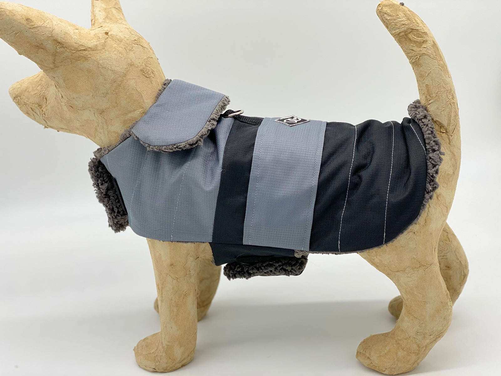 DoggieCoutureNY Water Resistant Gray & Black Coat