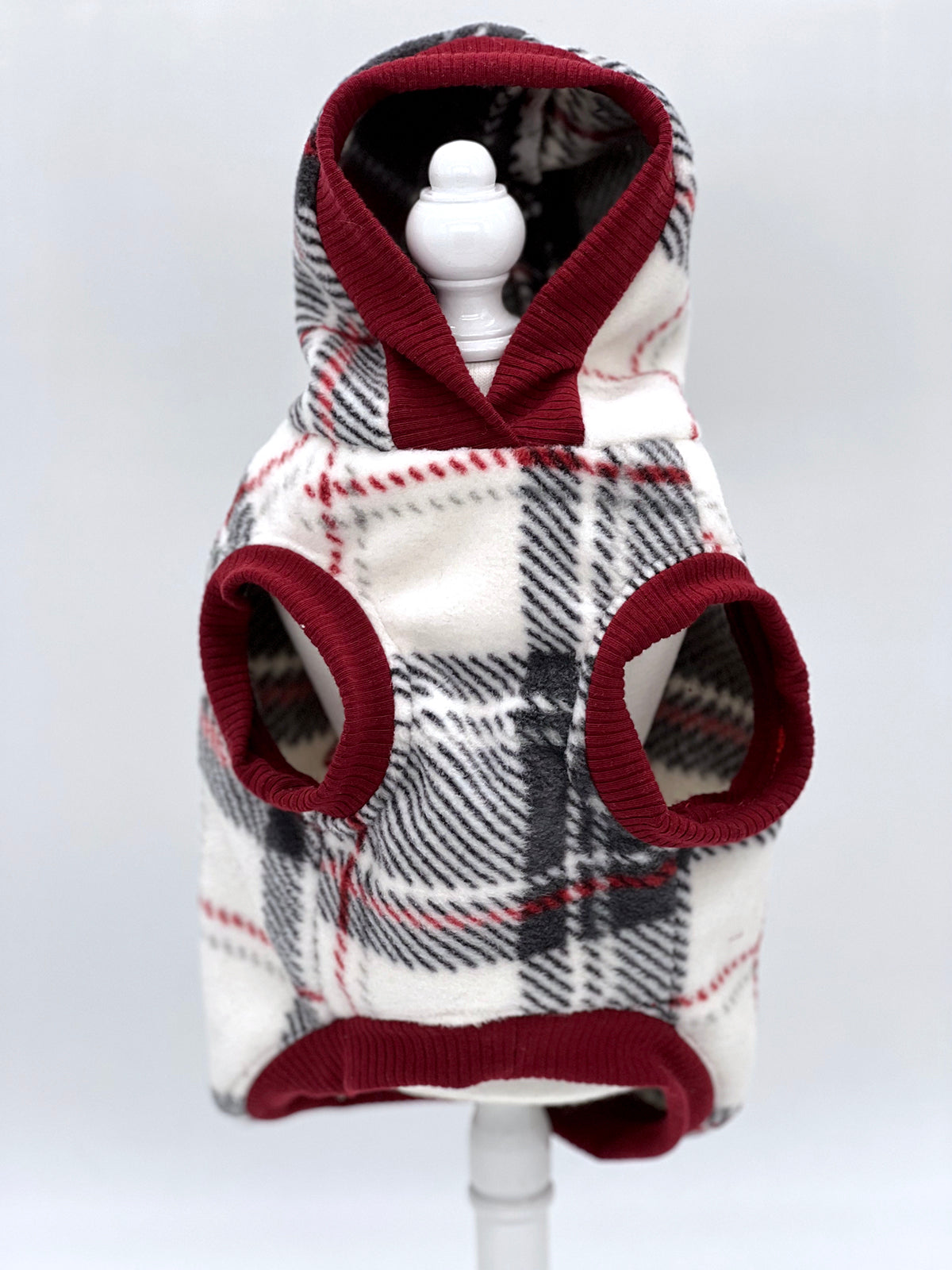 "Snowy Roads" Luxe Fleece Blanket Hoodie in Lodge Plaid-5