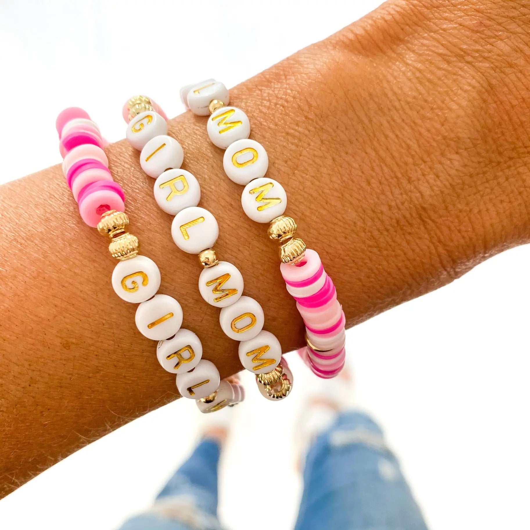 Girl Mom Heishi Bracelet by Savvy Bling-0