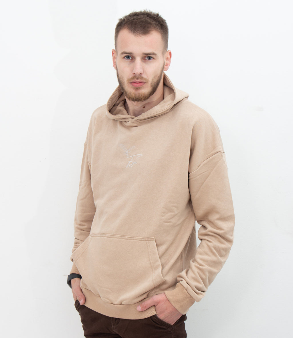 EAGLE OVERSIZED HOODIE -LATTE-