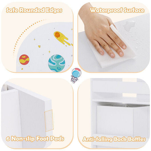 Kids Toy and Book Organizer Children with Storage Bins