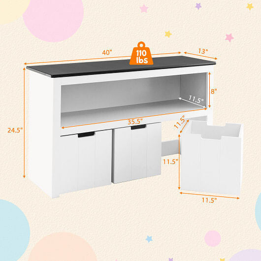 Kids Toy Storage Organizer with Blackboard Top-3-Drawer