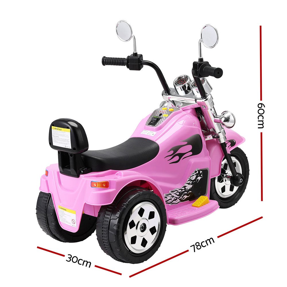 NNEDSZ Kids Ride On Car Motorcycle Motorbike Electric Toys Horn Music 6V Pink