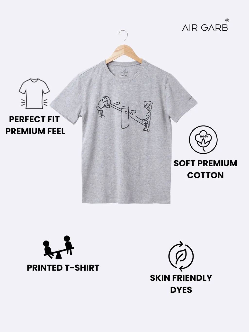 Cotton Printed T-shirt for Men and Women - See Saw-1