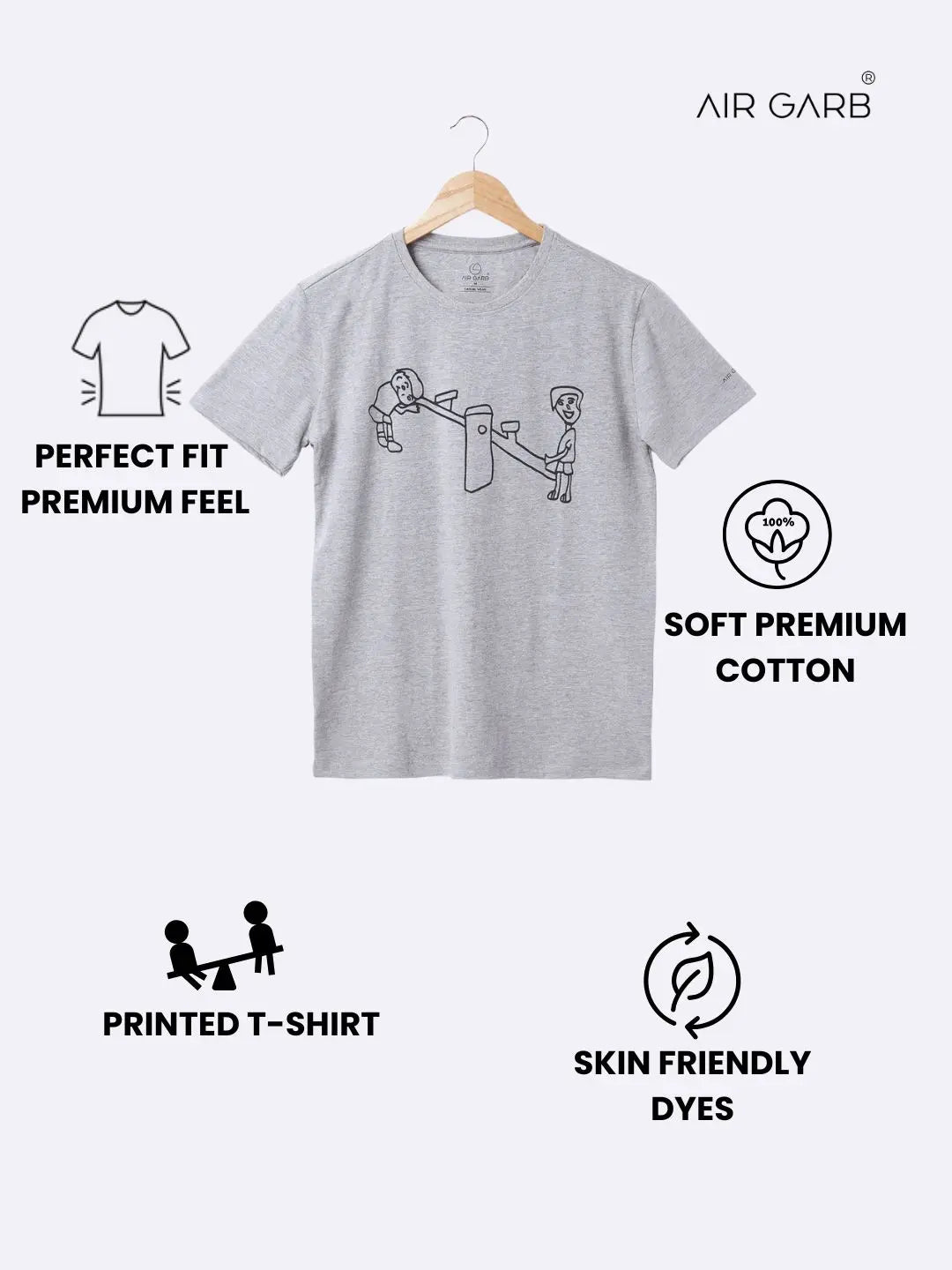 Cotton Printed T-shirt for Men and Women - See Saw-1