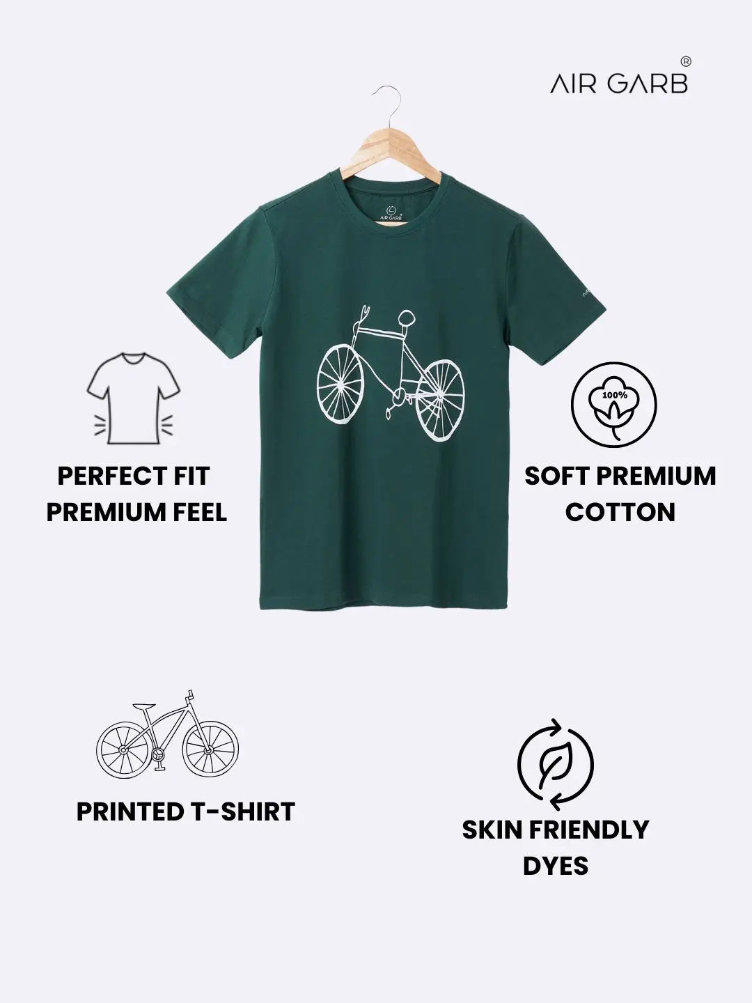 Cotton Printed T-shirt for Men and Women - Cycle-1