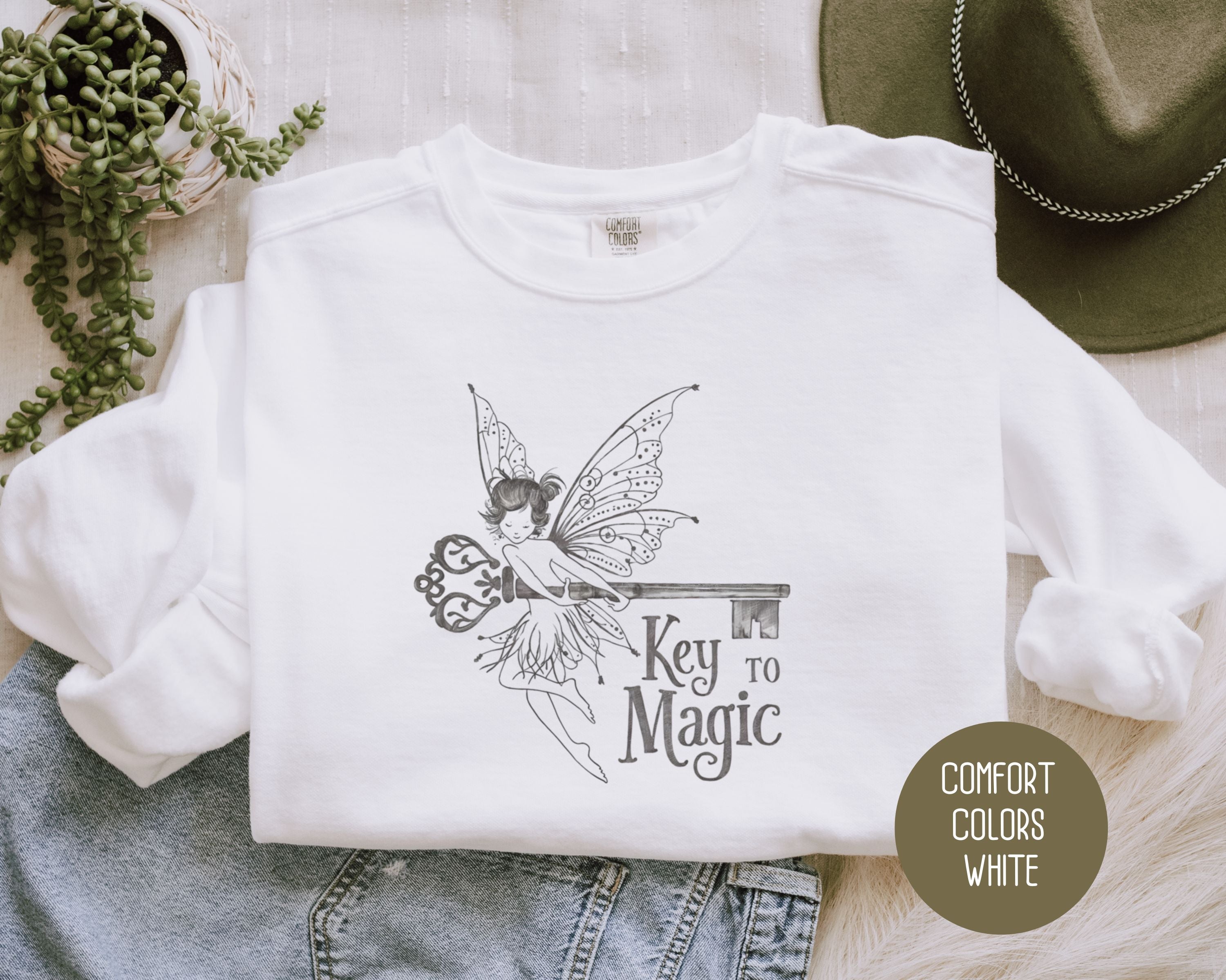 Fairy Key to Magic Comfort Colors Sweatshirt-4