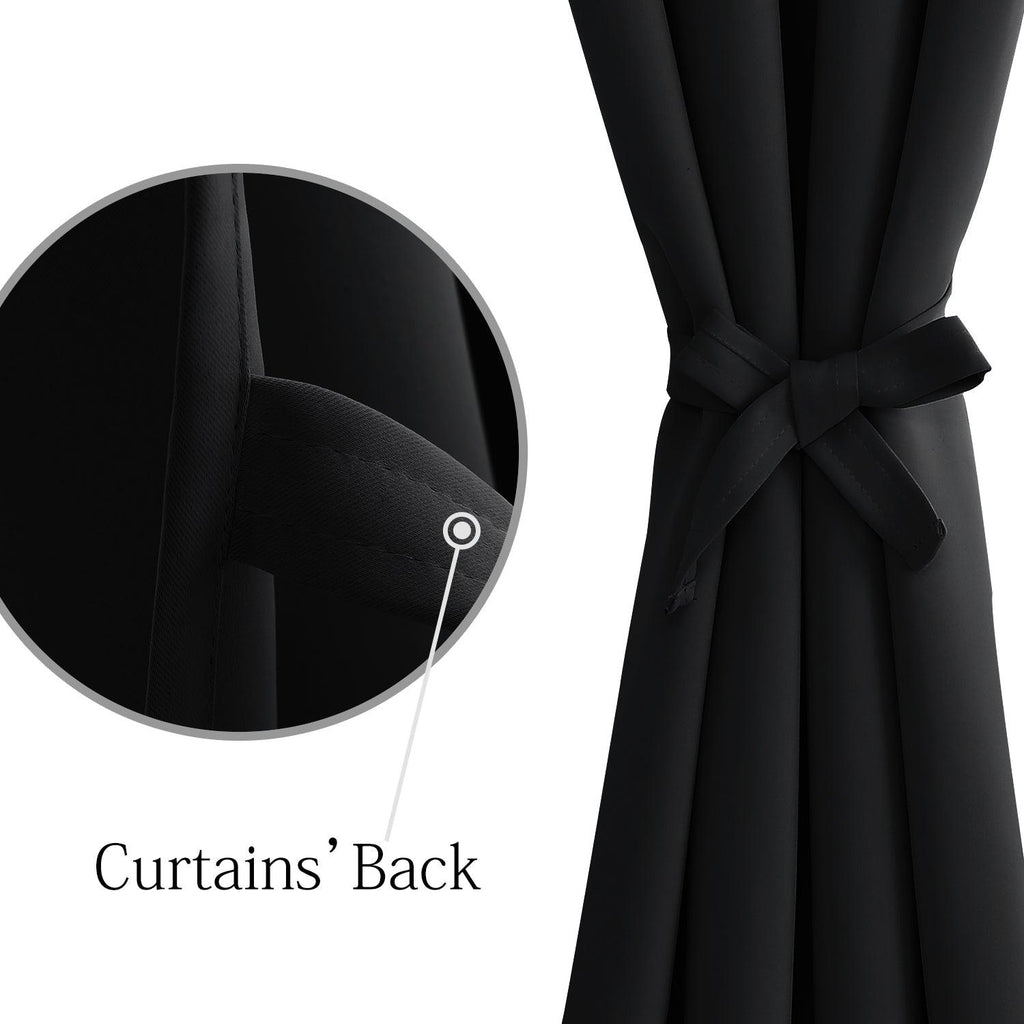 DWCN Blackout Curtains with Tiebacks, Set of 2 Panels
