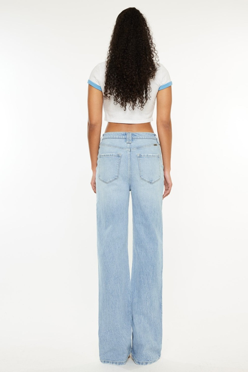 Kancan Distressed High Waist Straight Jeans-1