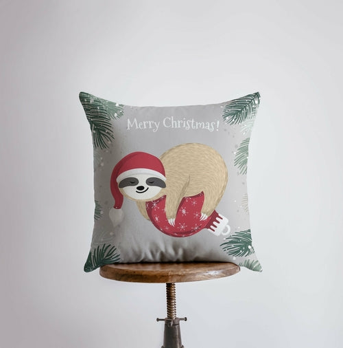 Merry Christmas Sloth Pillow