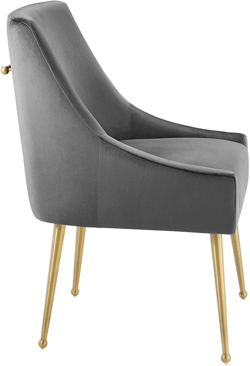 Discern Upholstered Performance Velvet Dining Chair, Gray